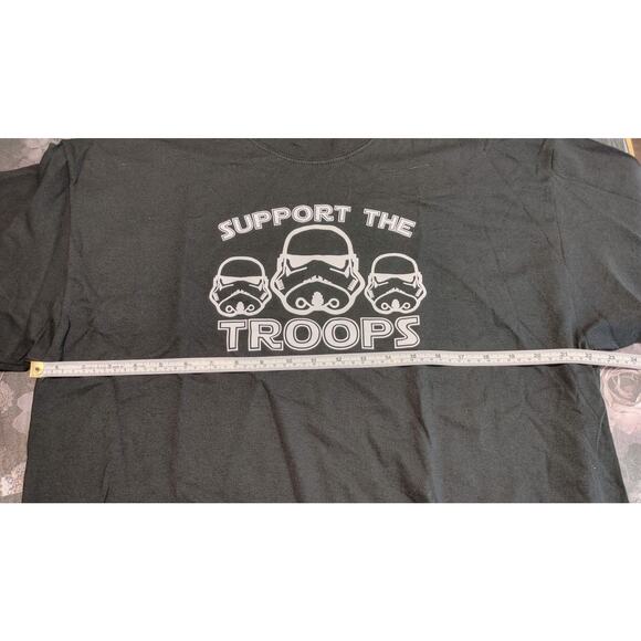 Star Wars Stormtrooper Support The Troops T-Shirt Crew Neck Dark Gray Mens XL - Picture 5 of 5